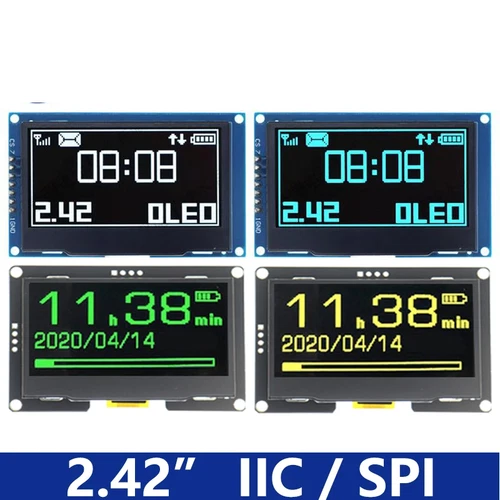 2.42" OLED Display Module HD Display Screen 128*64 IC I2C SPI Serial SSD1309