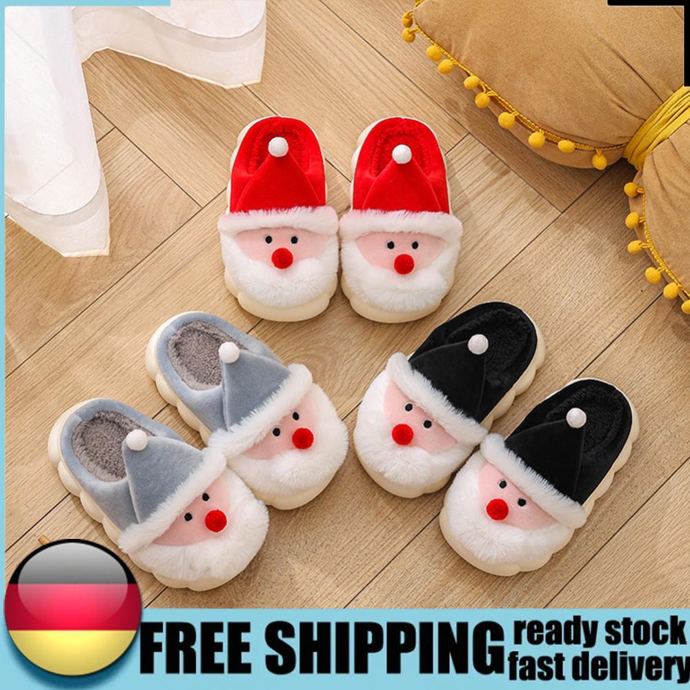 APL Christmas Santa Claus Slippers Flat Thermal Slippers Comfortable for Boys Girls