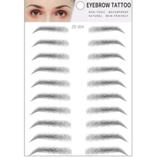 Hair-like Eyebrow Tattoo Sticker False Eyebrow Waterproof Lasting Makeup Kit ZE4