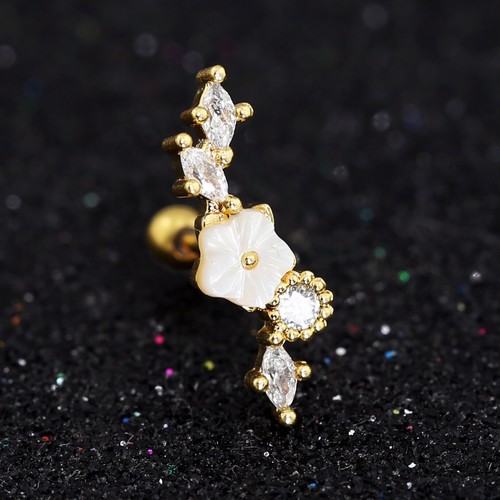 Gem Crystal Ear Cartilage Helix Ring Bar Stud Ear Cuff Climber Piercing Earring - Picture 222 of 268