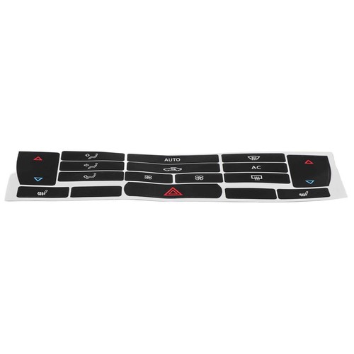 Climate Control Decals Push Button Type Reflected Illumination Black Overlay