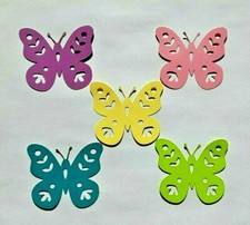 Handmade Scrapbooking Die Cuts Set of 5 Butterflies Multi Colored Paper Craft
