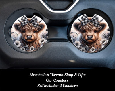 Black & White Cow Car Coasters