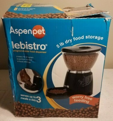 Aspen Pet Programmable LeBistro lb Food Dispenser NEW DAMAGED
