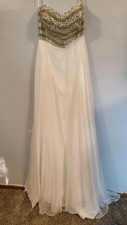 Alyce Paris White A-Line Strapless Formal Dress Size 5
