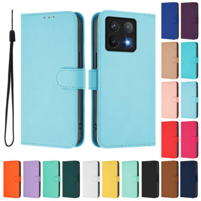 PU Leather Candy Color Wallet Phone Case for Xiaomi 14 Pro 12 13 14 Pro 12S  12X