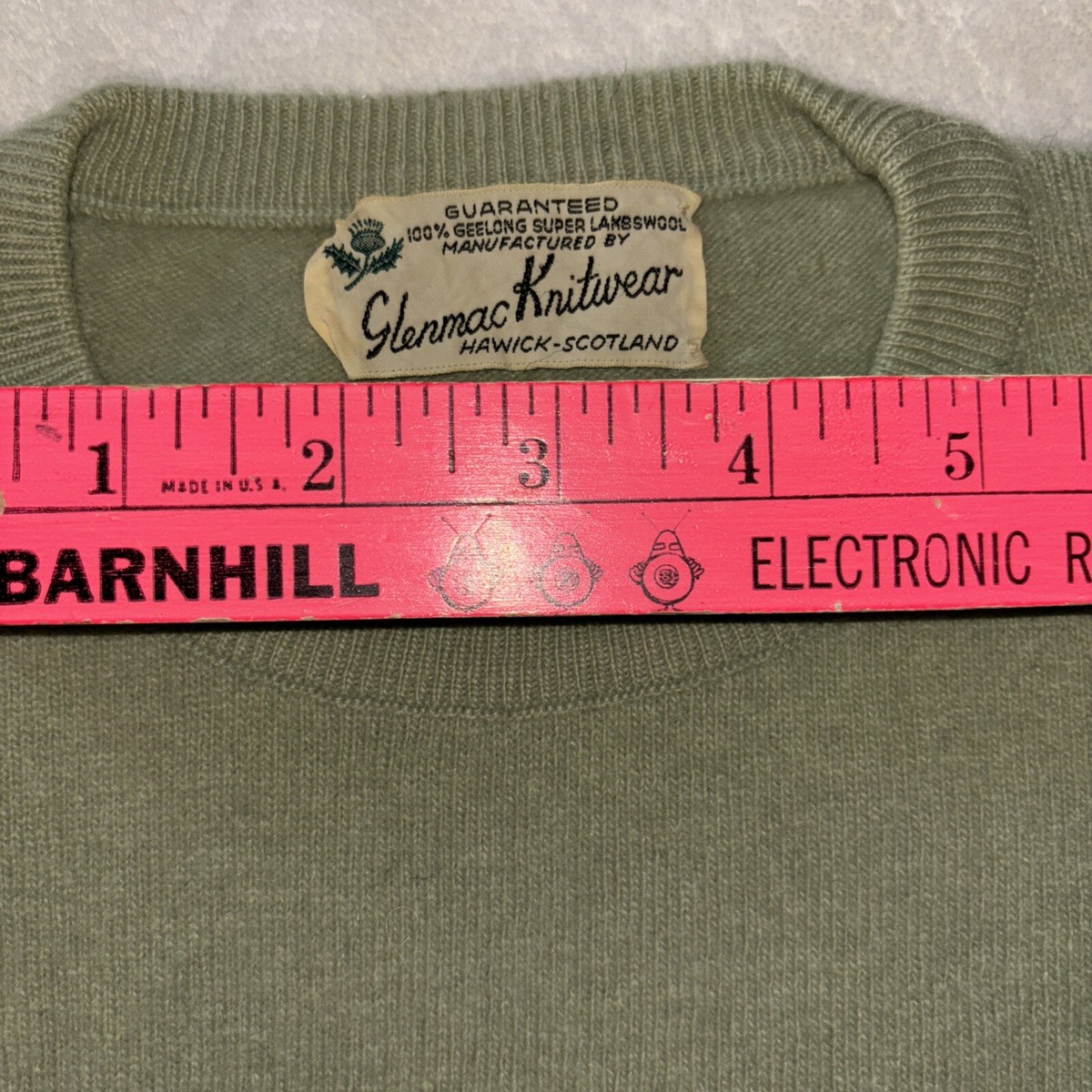 Vintage Green Glenmac Knitwear Crew Neck Short Sleeve Sweater 