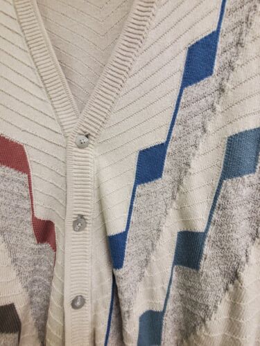 St. Croix Knits Sweater Mens Grandpa Sweater V Neck cardigan Large Made in USA - Picture 5 of 11