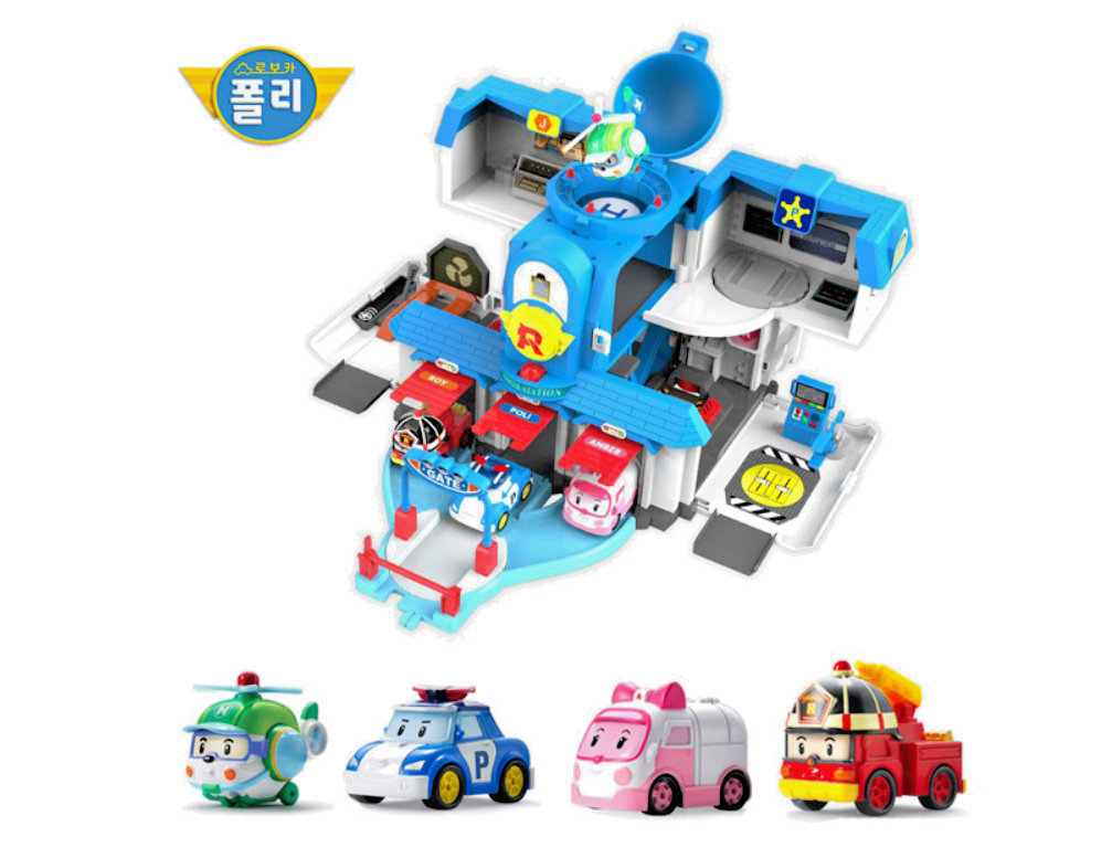 Robocar Poli Open Rescue Transforming Headquarter & 4 Diecasts