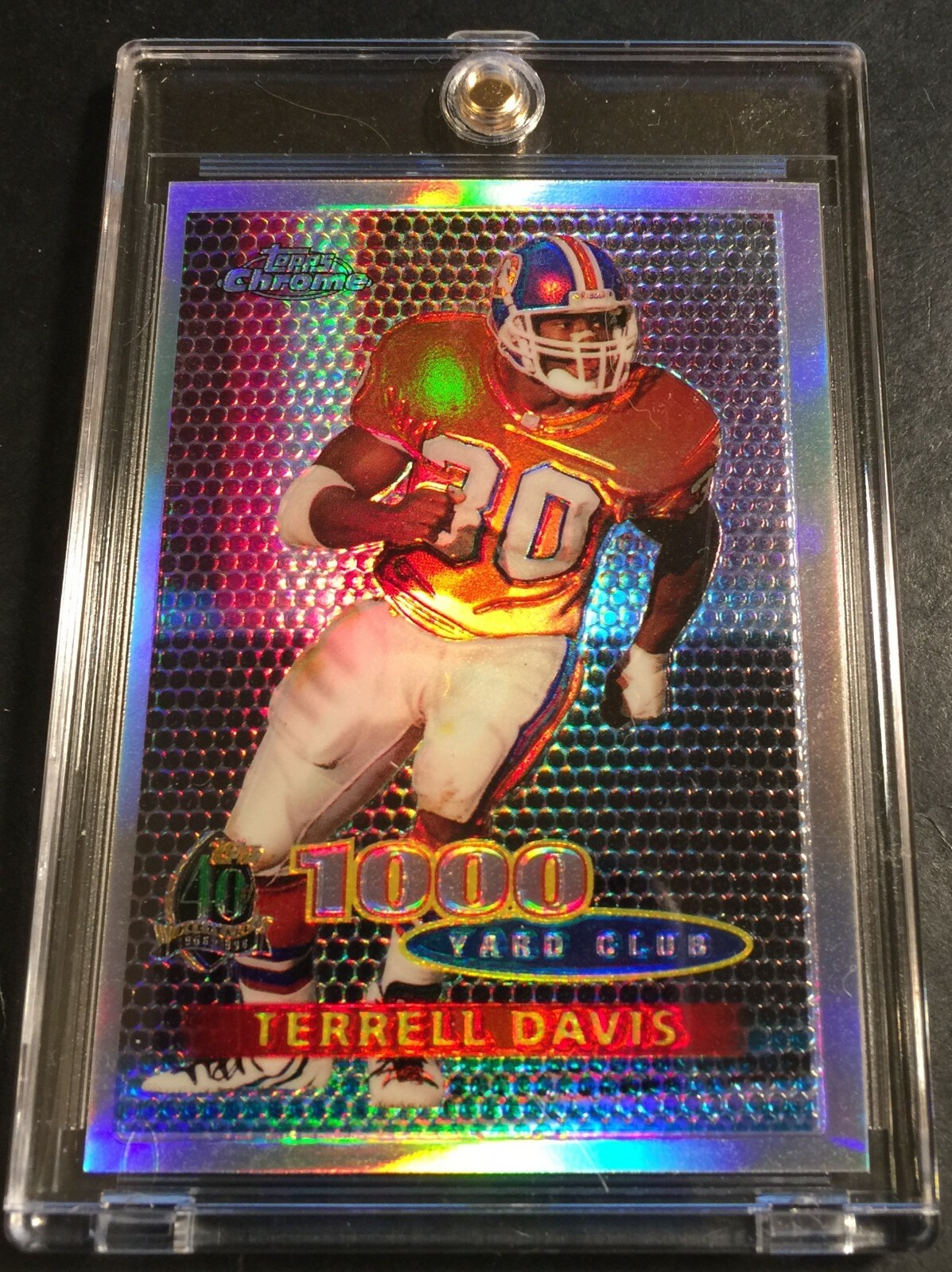 1996 TERRELL DAVIS 1ST YEAR TOPPS CHROME REFRACTOR #56 BRONCOS HOF (361)