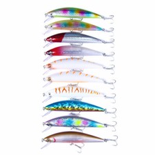 10pcs/set Swimbait Minnow Fishing Lure Hook Crankbait Bait Bass Trout Wobbler