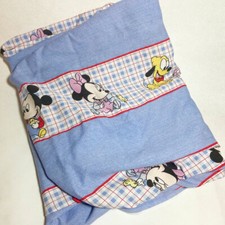 Vintage Dundee Disney Babies Mickey Minnie Pluto Baby Blue Fitted Crib Sheet
