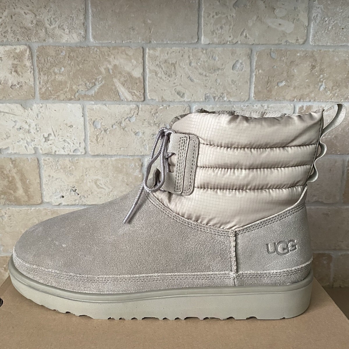 UGG Classic Mini Lace-up Weather Dune Suede Sheepskin Boot Size US