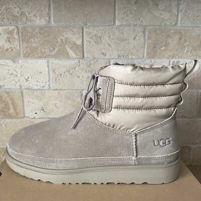 UGG Classic Mini Lace-up Weather Dune Suede Sheepskin Boot Size US