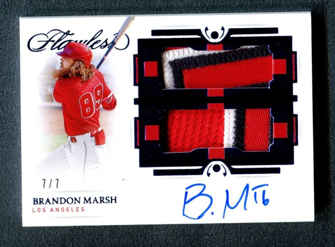 2022 Flawless Rookie Patch Autograph Blue Brandon Marsh 7/7 A47 026