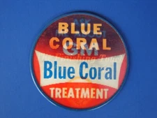 GM VINTAGE Blue Coral Treatment Advertising Button Lenticular Motion 3D Vari-Vue