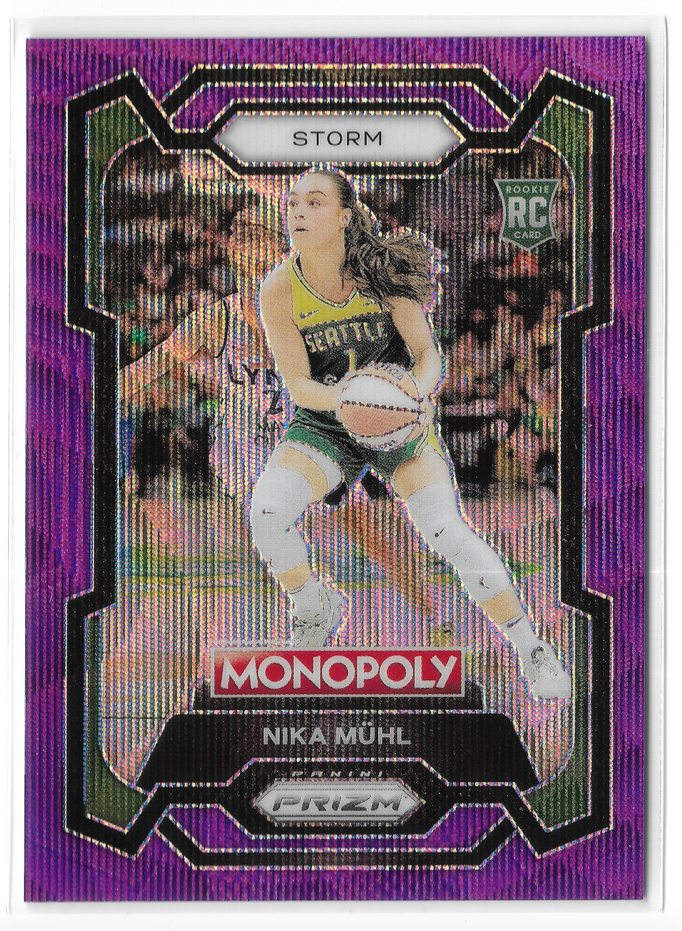 2024 Panini Prizm Monopoly WNBA Purple Wave #4 Nika Muhl RC Seattle Storm UConn