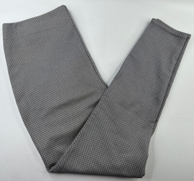 Chicos Pants Womens Small 1 Black White Print Pull On Stretch Trousers