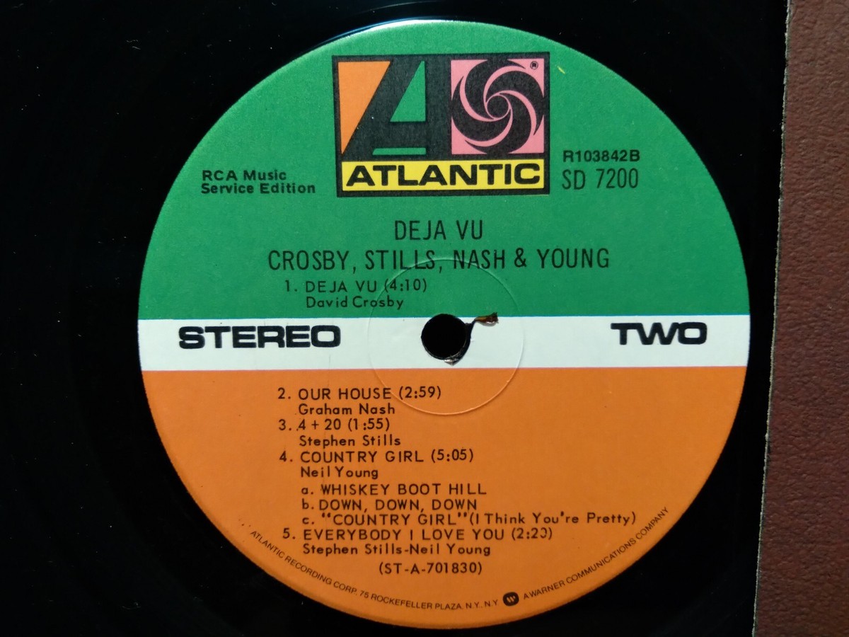 Crosby Stills Nash Young DEJA VU LP VG+, RARE RCA Music Service