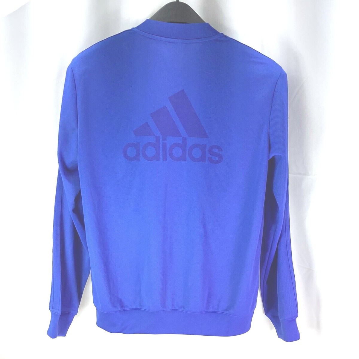 ADIDAS Elevate Tricot TT Track Jacket Men's M Blue Zip 3 Stripe