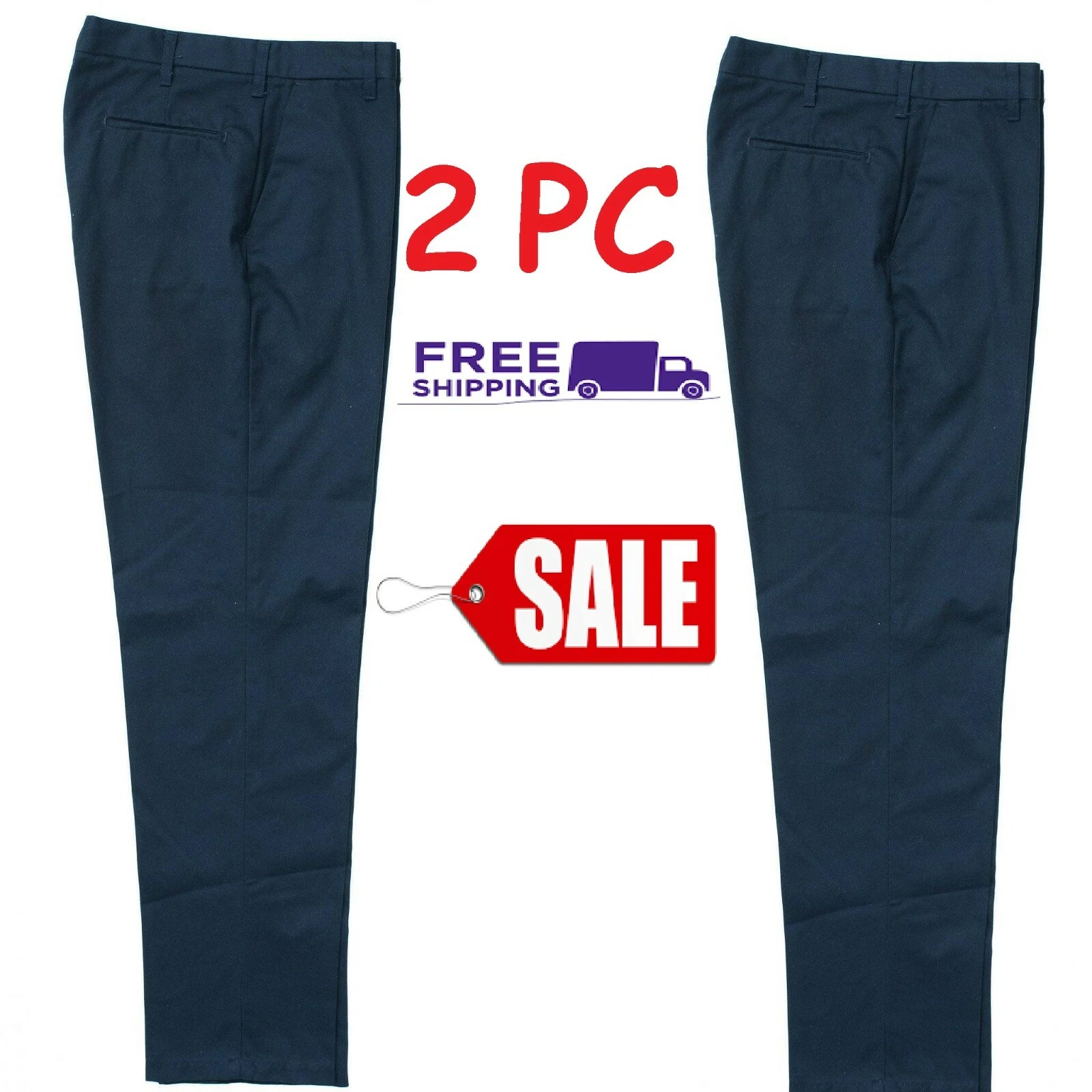 Navy Blue Mechanic Work Pants - Industrial Grade - 2Pack - Free Shipping