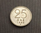Sweden 1945-G 25 Ore Gustaf V Silver VF CA227