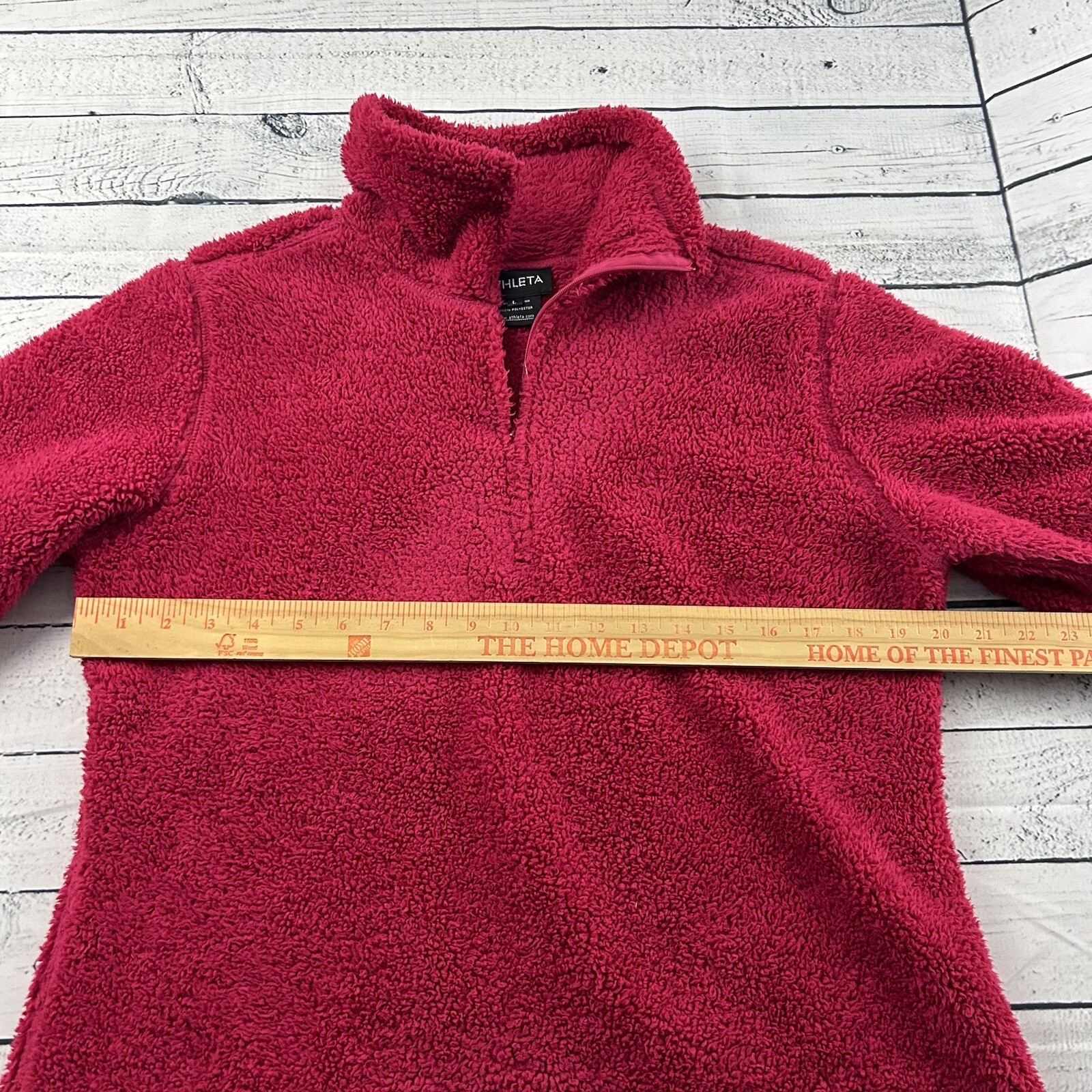 Athleta Fleece Pullover High Pile 1/4 Zip Jacket Wome… Gem