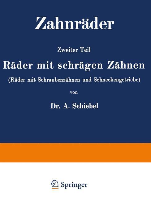 Zahnräder | Buch | 9783642982644