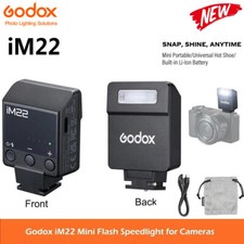 US Godox iM22 Mini Universal Hot Shoe Camera Flash Speedlite Built-in Battery