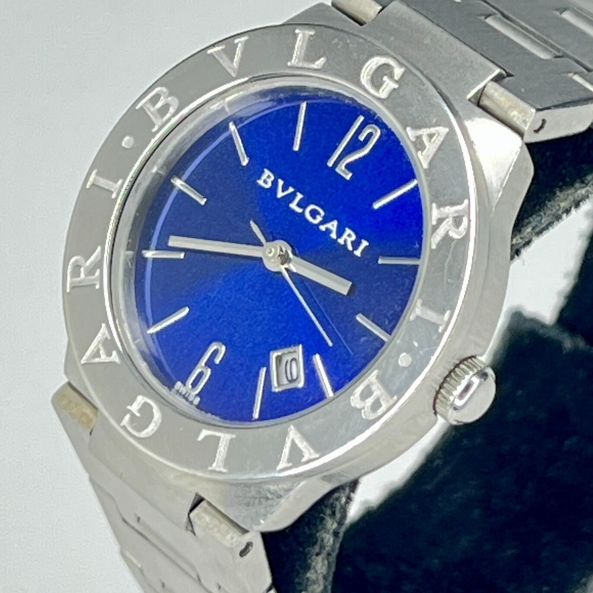 LADIES BVLGARI SD38SS DATE BLUE DIAL AUTO S/S 28MM | eBay
