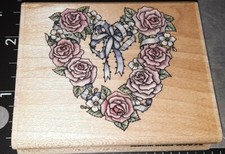 Romantic wreath,heart,rubber stampede,40,rubber,stamp