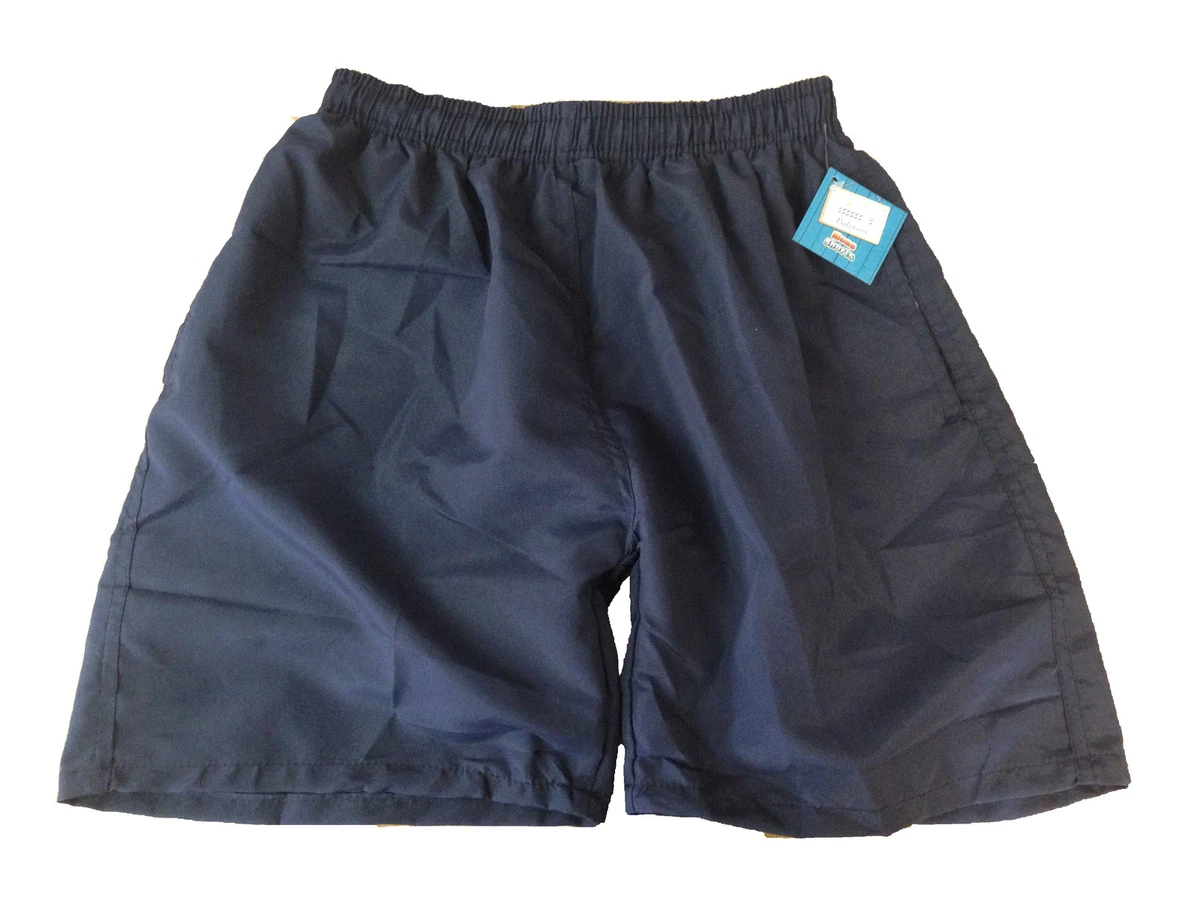 Adults Mens Plain Navy Blue Swim Swimming Shorts with