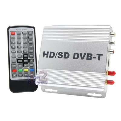 In Car DVB-T HDMI Digital TV Tuner Freeview Receiver Box 2 Antenna H.264 MPEG4