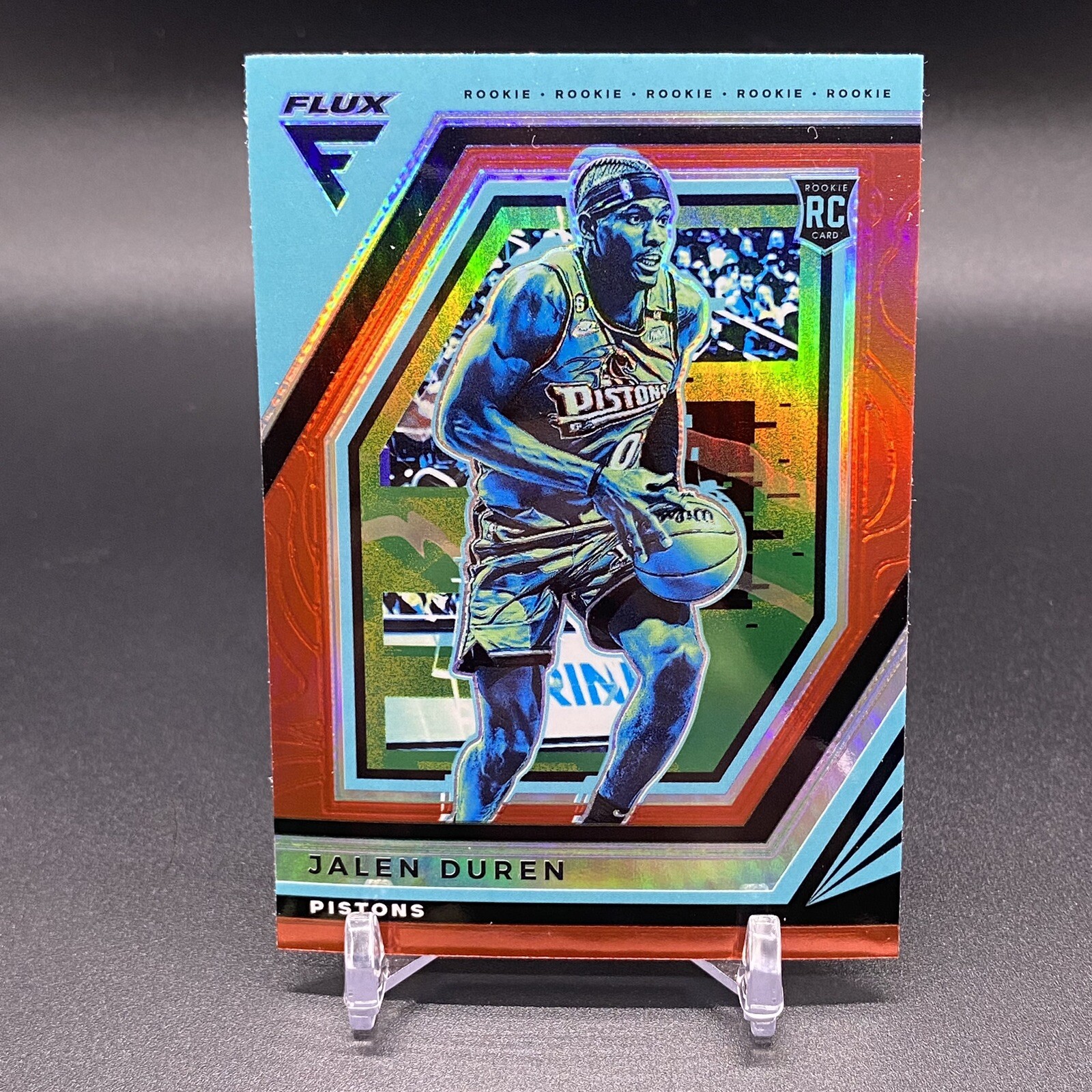 Red Holo Prizm! 🚨2022-23 Panini Flux Jalen Duren RC Detroit Pistons Rookie #226