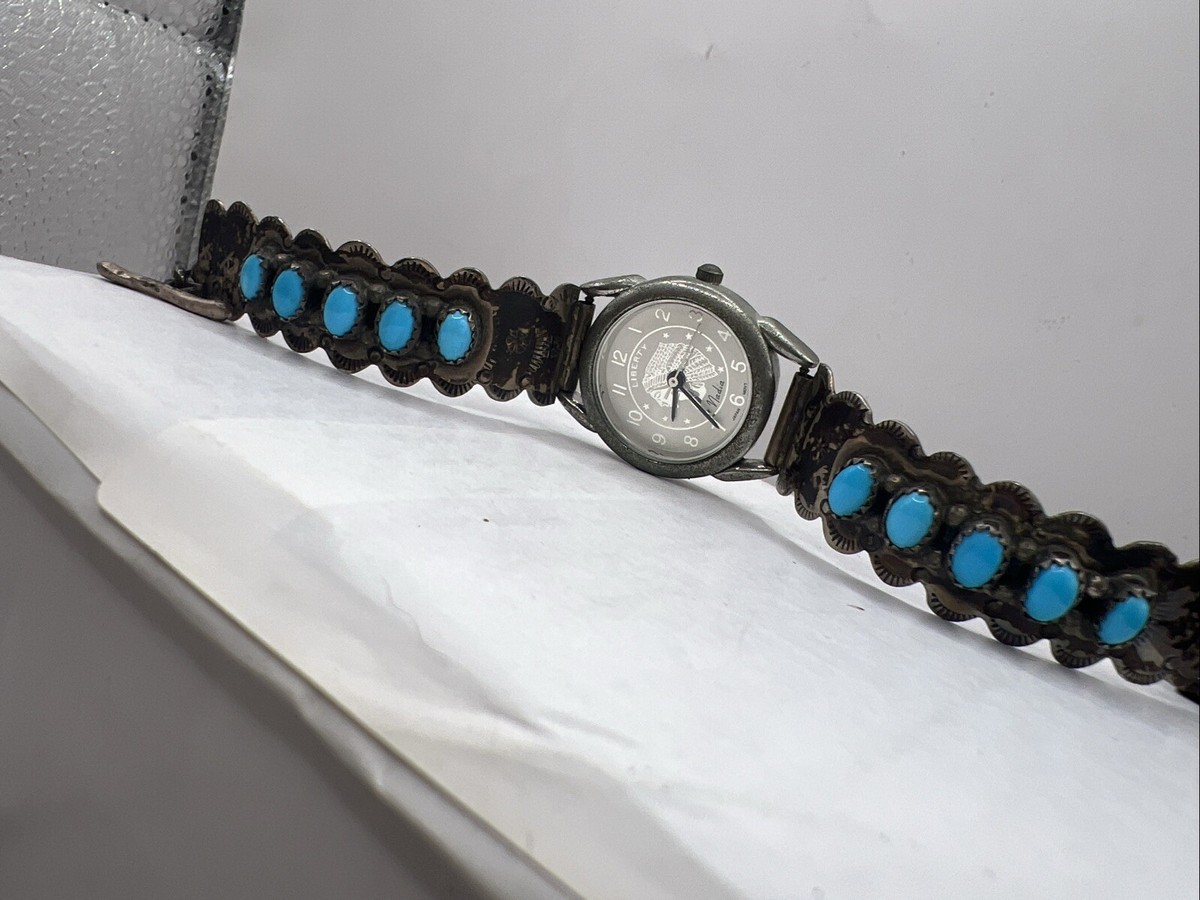 Women's Nadia Turquoise Sterling Silver Liberty Face Native