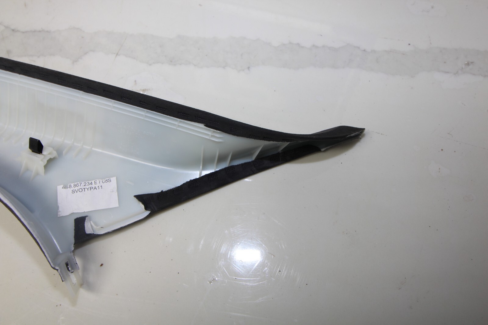 17-21 AUDI R8 V10 PLUS OEM RIGHT PASSENGER ALCANTARA A PILLAR TRIM 4S8867234E