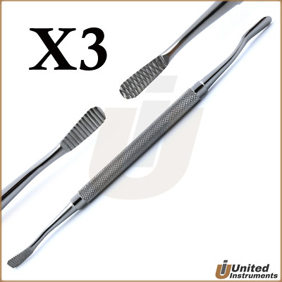 3PCS Miler Bone File Straight/Cross Cut Medical Dental Final Smoothing Of Bone