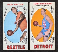 1969/70 Topps Basketball Lot 2 Cards Dick Snyder Terry Dischinger