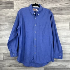Red Kap Shirt Mens 33 Blue Western Long Sleeve Cowboy Work Button Down Collared