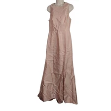 Alfred Sung Pink Formal Dress Fit & Flare Sleeveless Women Size 10 R Open Back 