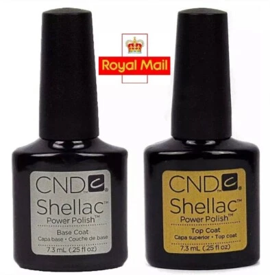 CND Shellac Base & Top Coat Power Polish BOXES INCLUDED 7.3ml Gel UV LED Nail
