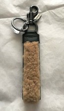 NWT Coach C1507 Large Loop Key Fob Gunmetal/Neutral Black