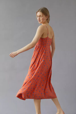 open lace back dress Urban Outfitters Pink Floral Dress main image 1