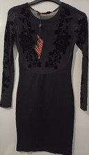 Black lace sleeves Dress laceback Size XS New with tag length 32"