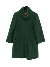 Louche Women's Coat Uk 8 Green Polyester With Wool Overcoat