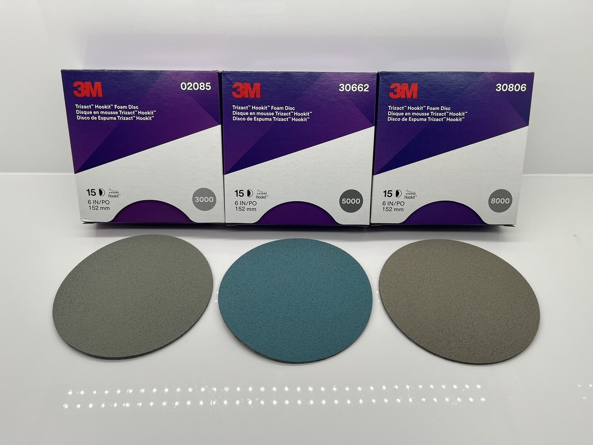 3M Trizact Foam Discs 3M Trizact 3000 Grit Hookit Foam Discs (02085) - New Box, Same Day Shipping, Perfect For Fine Sanding And Polishing 3M Trizact Discs - Foto 3
