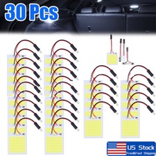 30x 48smd Cob White Led Panel Festoon T10 Ba9s Car Interior Dome Map Light Bulbs
