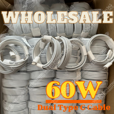 Bulk Lot 3/6FT Type USB-C to USB-C Cable 60W Fast Charging PD Cord Rapid Charger