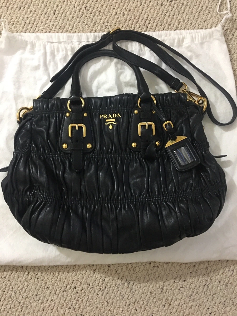 Prada Brown Leather Gauffre Tote Bag