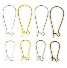 3 Sizes Kidney Earring Hooks Blanks Clasps Wire Jewellery Findings Fittings DIY